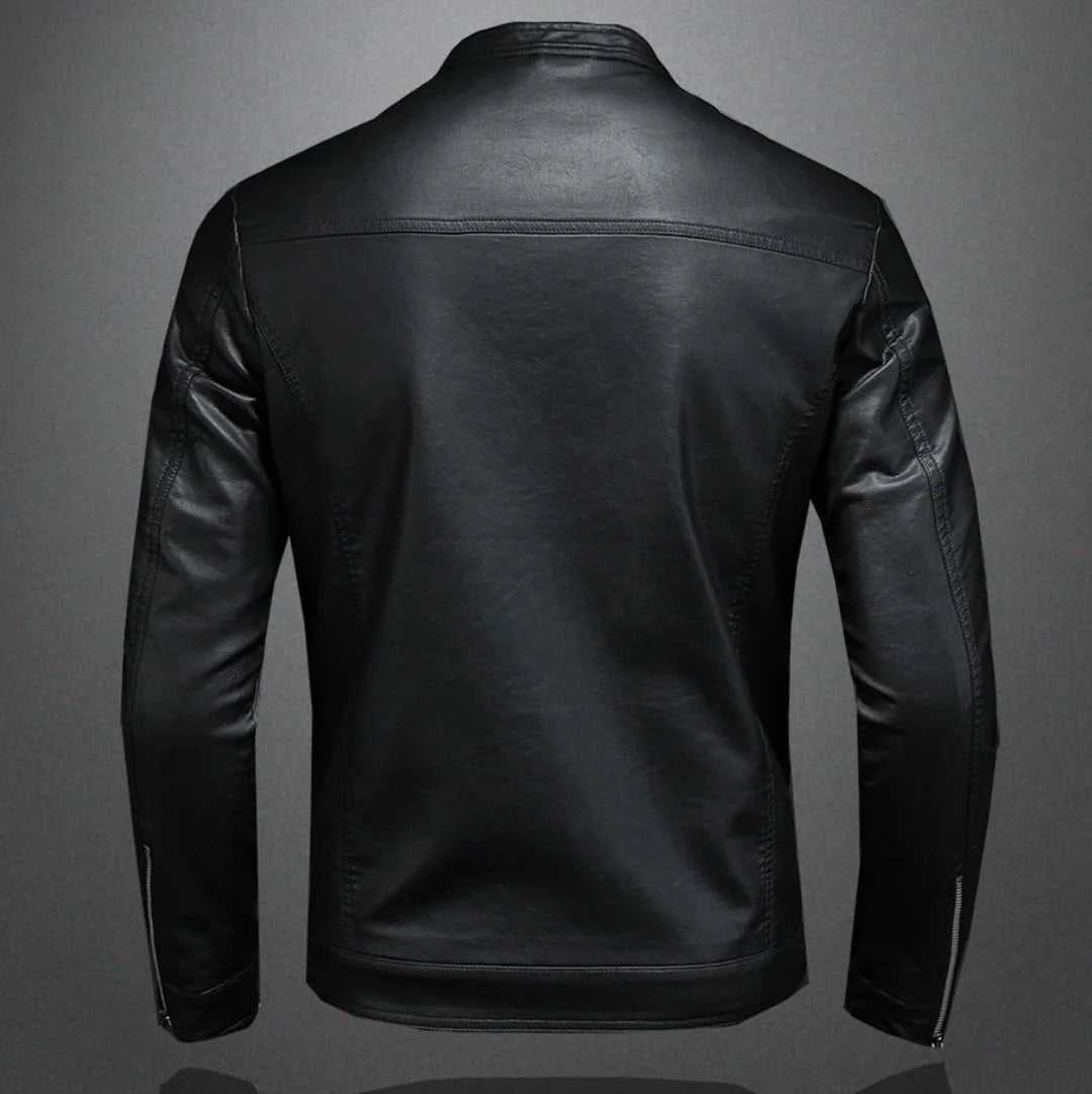 Men's Jacket with High Collar and Front Zipper