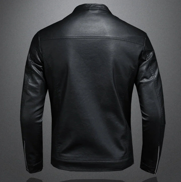 Men's Jacket with High Collar and Front Zipper