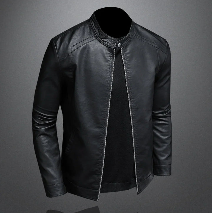 Men's Jacket with High Collar and Front Zipper