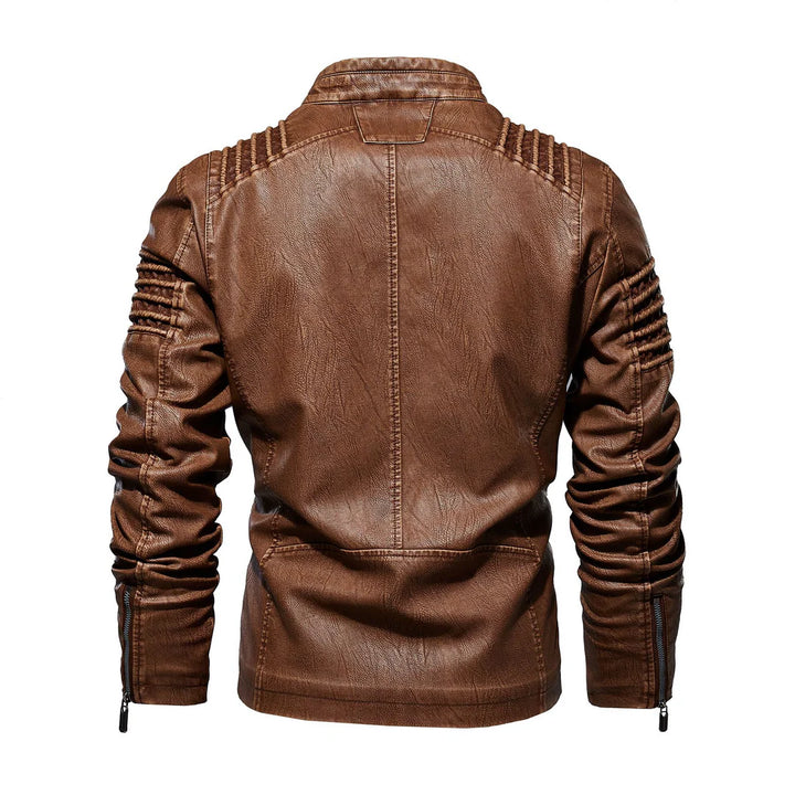 Men's Jacket with Snap Button and Zipper Closure
