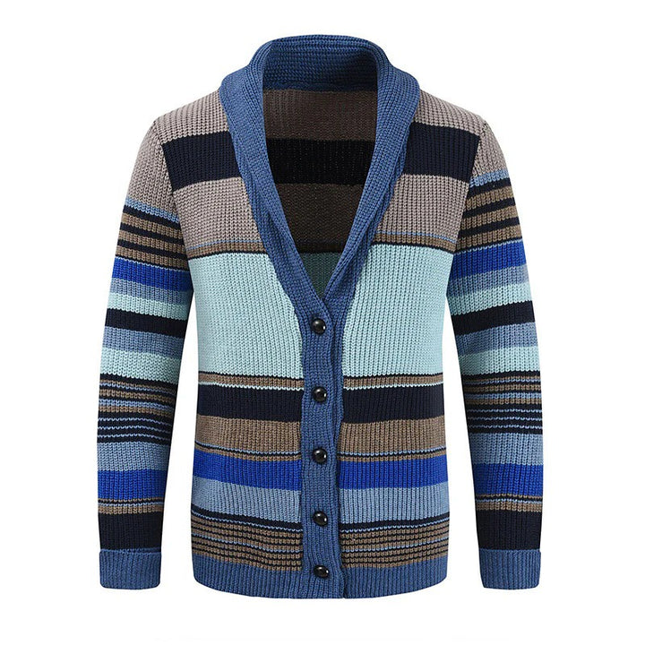 Men's vest with shawl collar and stripes