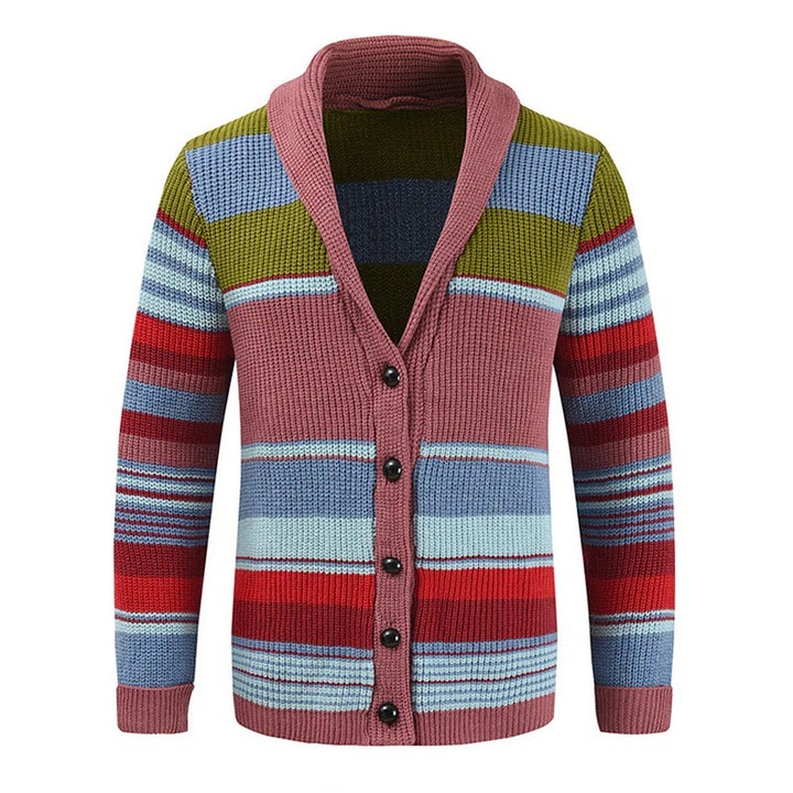 Men's vest with shawl collar and stripes