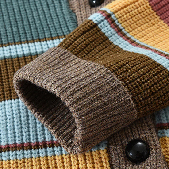 Men's vest with shawl collar and stripes