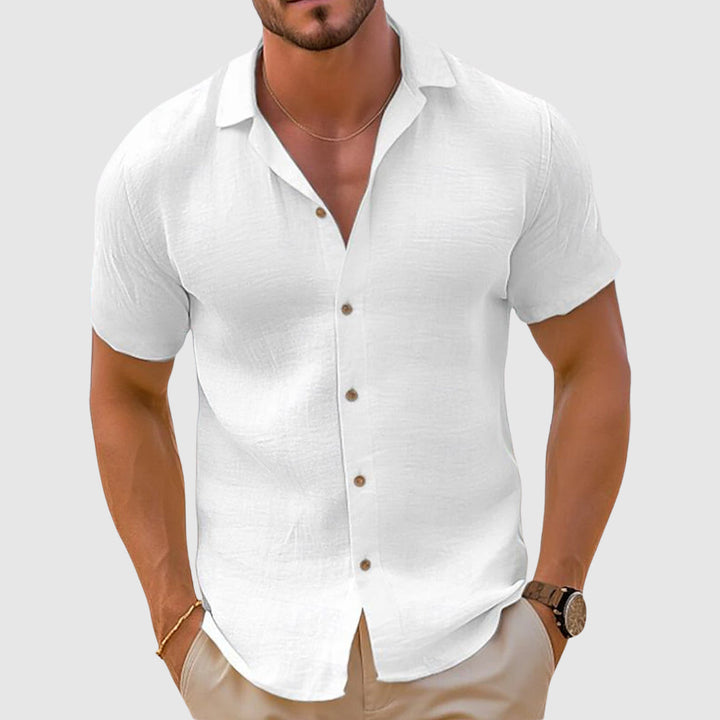 Men’s Short Sleeve Button-Down Shirt White