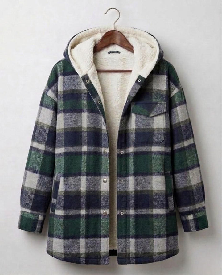 Warm Hooded Women's Flannel Shacket