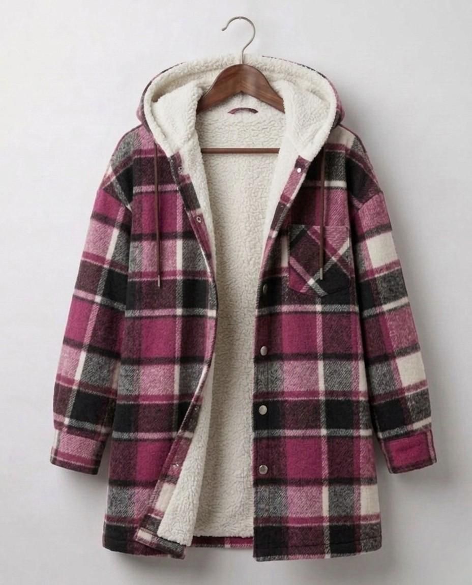 Warm Hooded Women's Flannel Shacket
