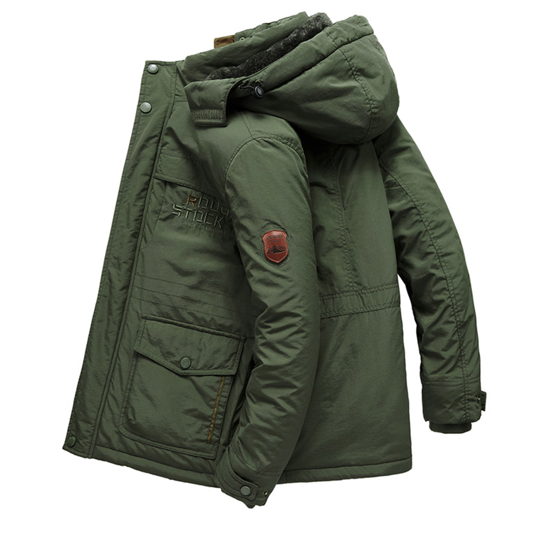 Men’s Hooded Jacket with Faux Fur Lining