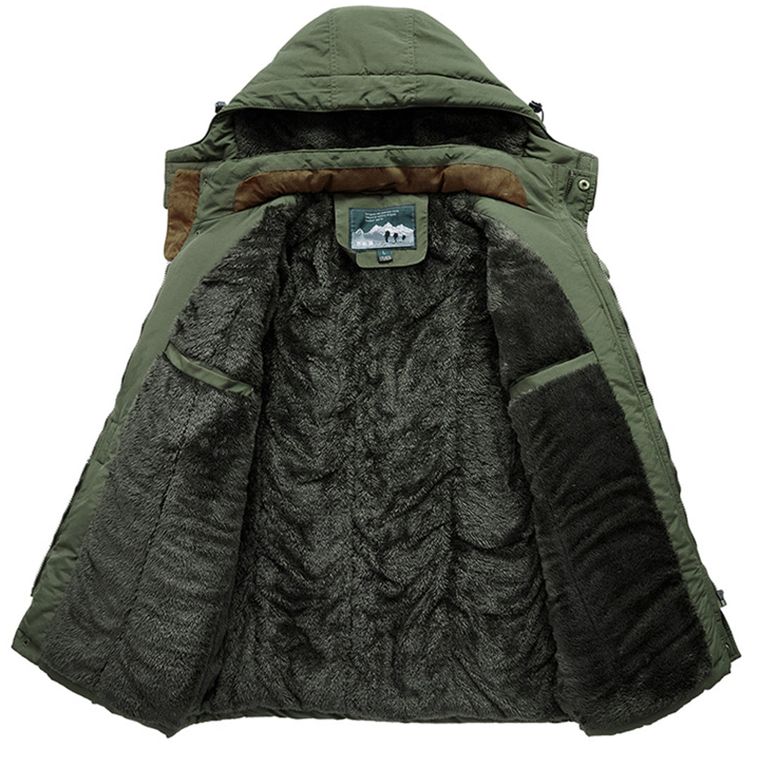Men’s Hooded Jacket with Faux Fur Lining