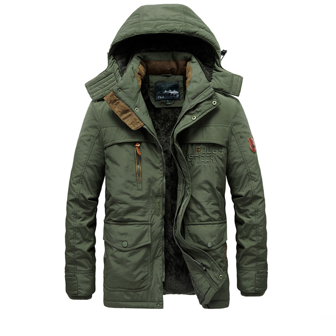 Men’s Hooded Jacket with Faux Fur Lining