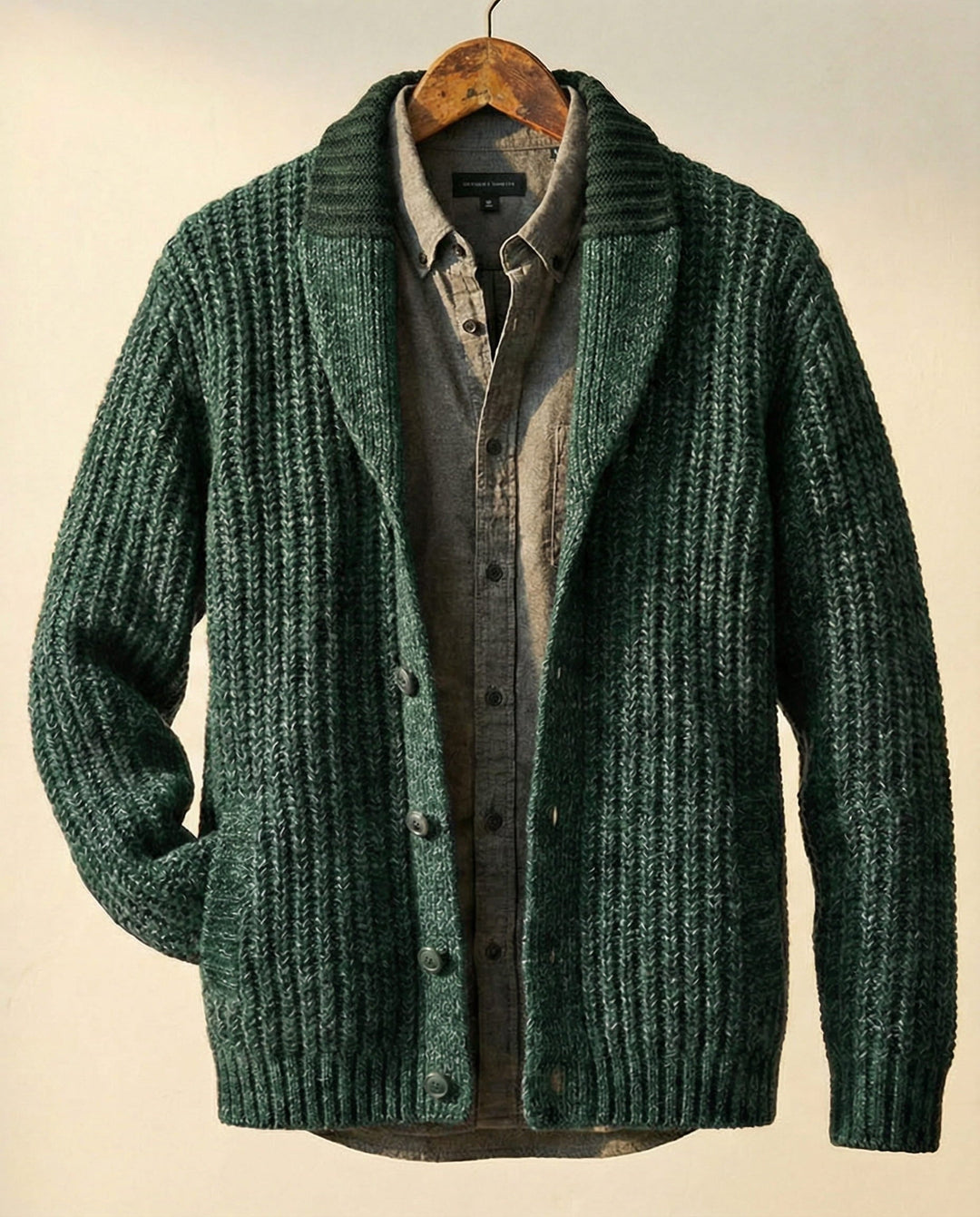 Warm Classic Men's Wool-Blend Cardigan