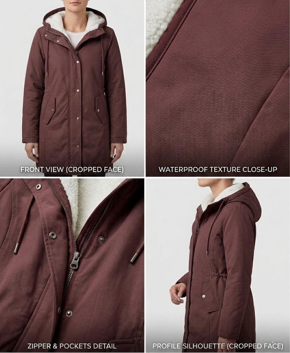 Waterproof Fleece-Lined Women's Long Parka
