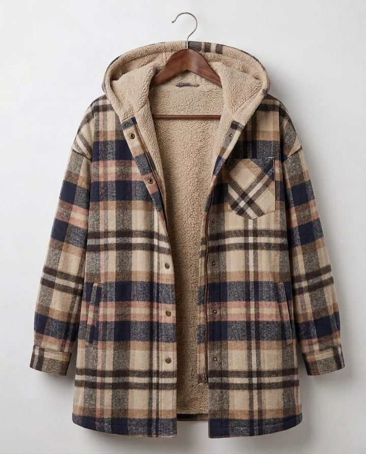 Warm Hooded Women's Flannel Shacket
