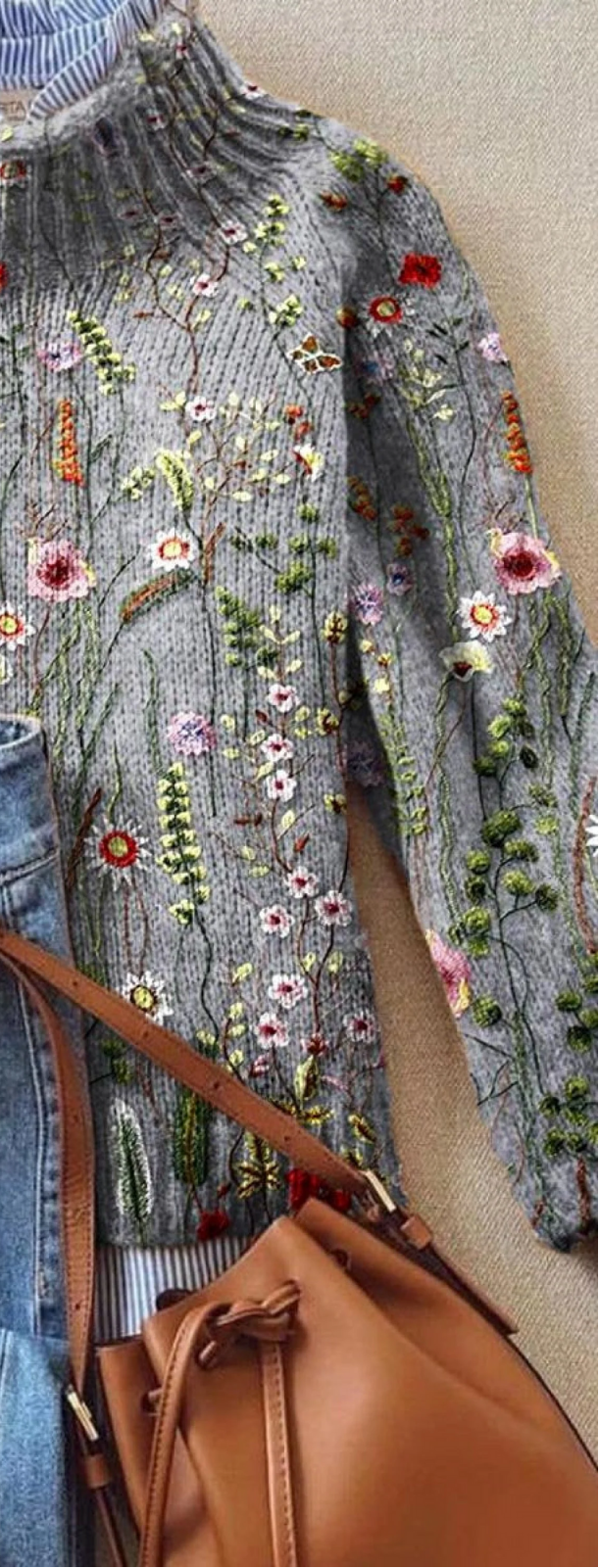 Soft Vintage Floral Women's Knit Jumper