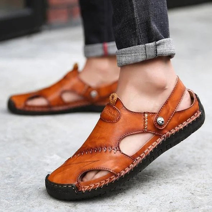 Men’s Closed-Toe Leather Sandals
