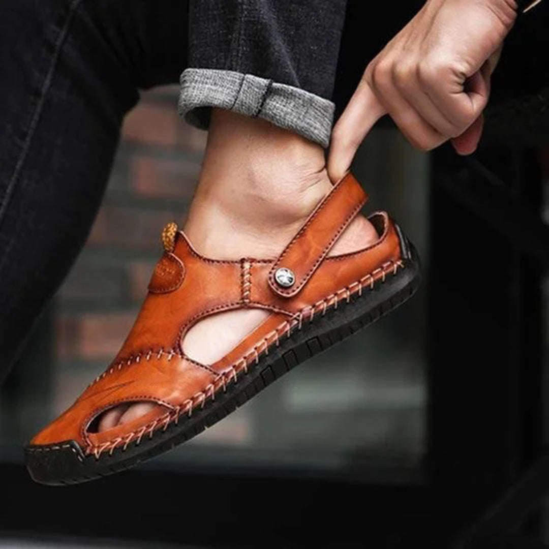 Men’s Closed-Toe Leather Sandals