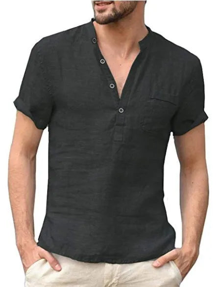 Men’s Short-Sleeved Henley Shirt