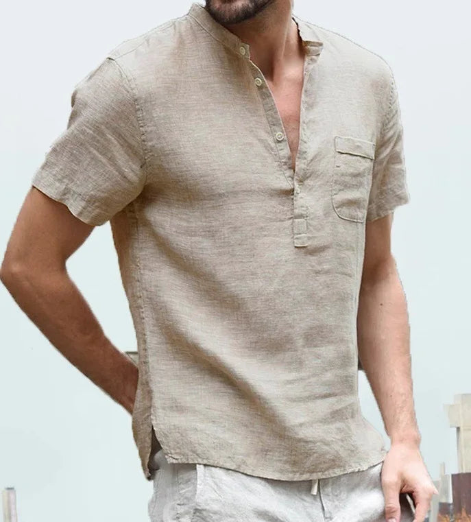 Men’s Short-Sleeved Henley Shirt