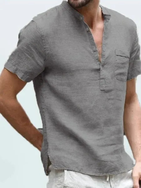 Men’s Short-Sleeved Henley Shirt