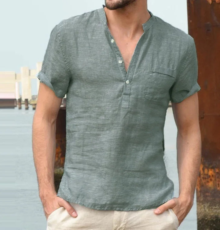 Men’s Short-Sleeved Henley Shirt
