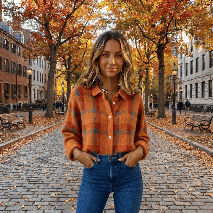 Retro Check Women's Sweater