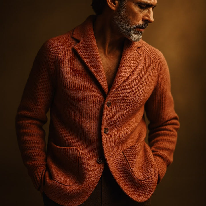 Soft Versatile Men's Knit Blazer Cardigan
