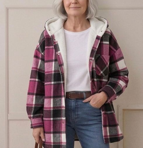 Warm Hooded Women's Flannel Shacket