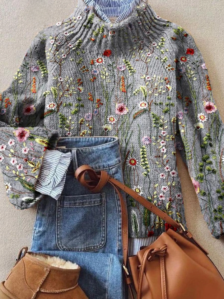 Soft Vintage Floral Women's Knit Jumper