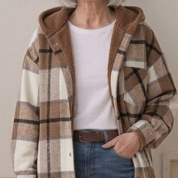 Warm Hooded Women's Flannel Shacket