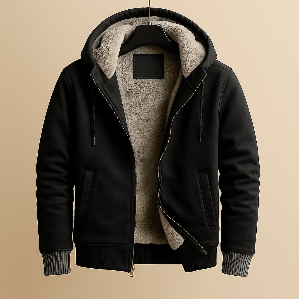 Warm Sherpa-Lined Men's Hooded Jacket