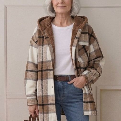 Warm Hooded Women's Flannel Shacket