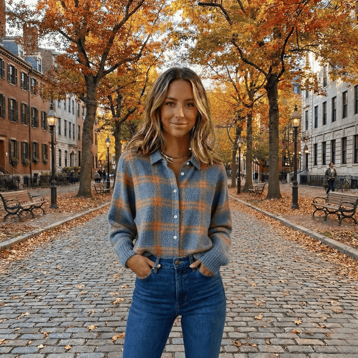 Retro Check Women's Sweater