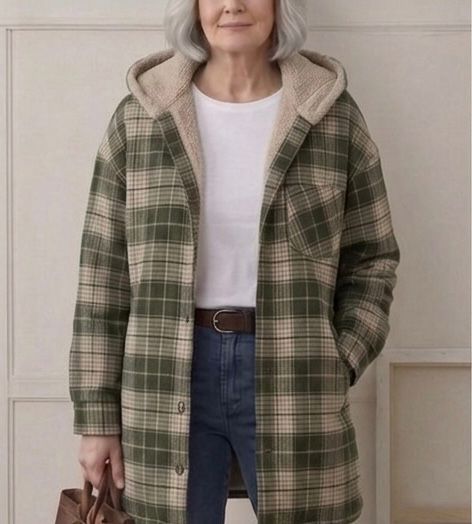 Warm Hooded Women's Flannel Shacket