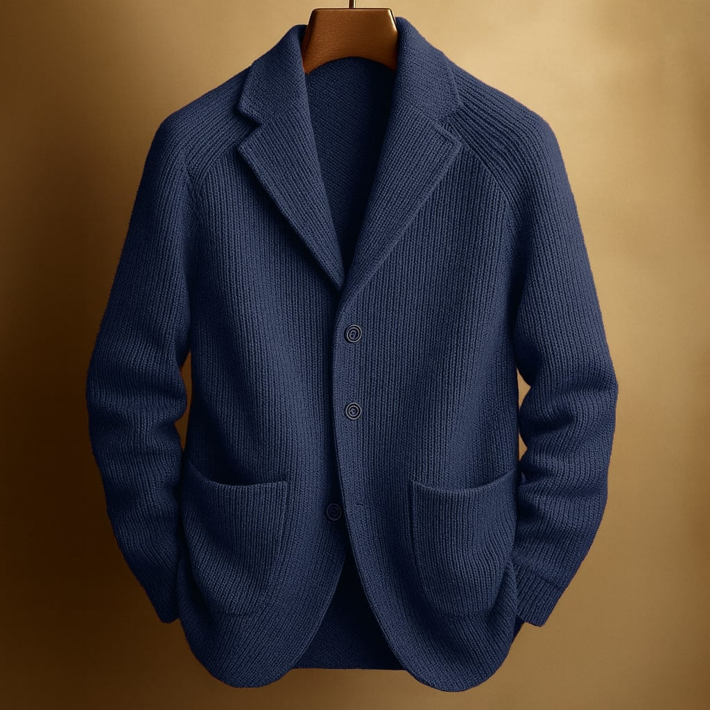 Soft Versatile Men's Knit Blazer Cardigan