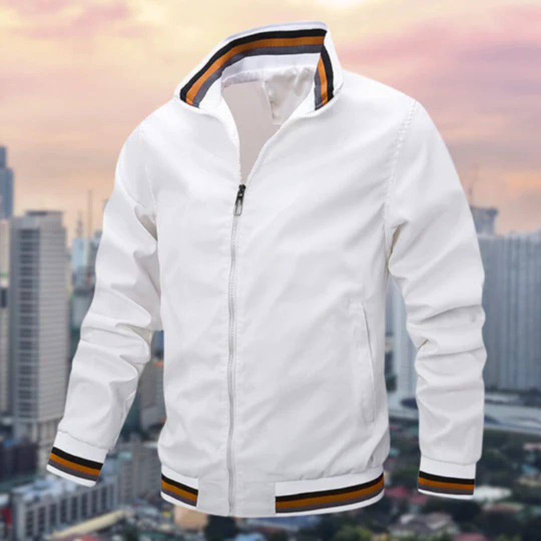 Men’s Striped Trim Bomber Jacket