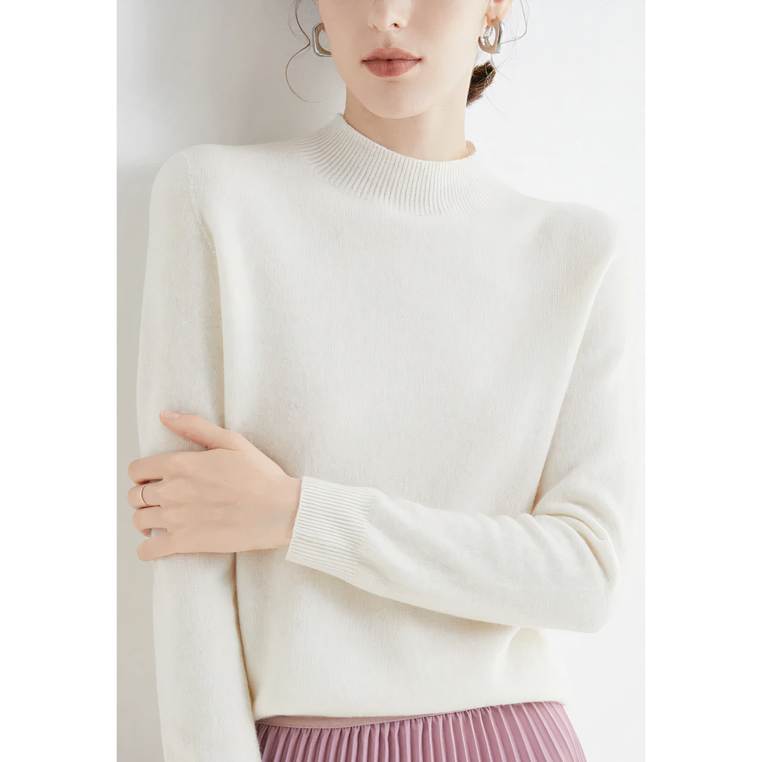 Women | Long-sleeved sweater with ribbed collar