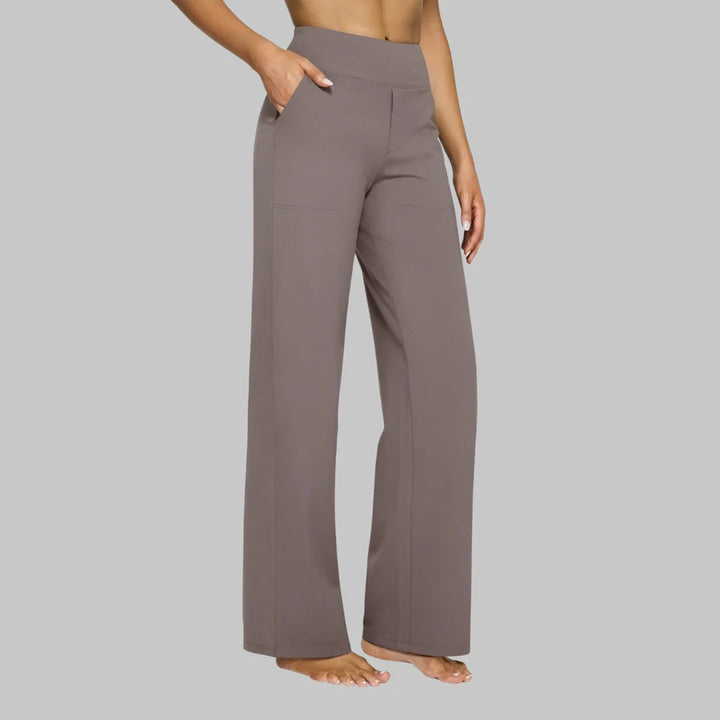 Women | Wide, high-waisted trousers with side and back pocket