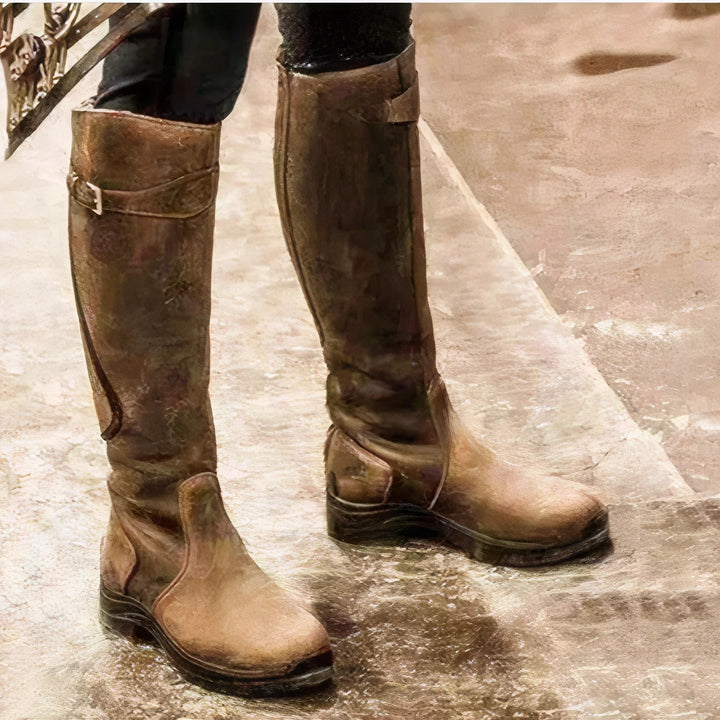 Women's Knee-High Boots with Buckle