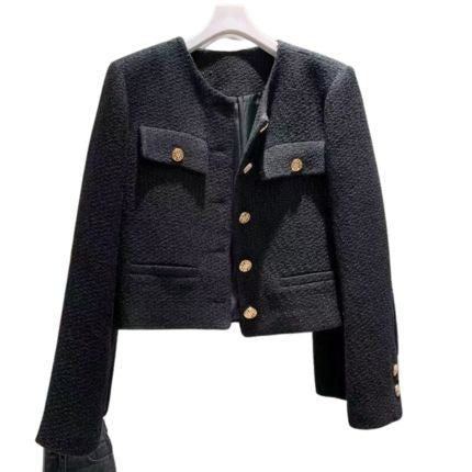 Women's Short Jacket with Button Closure