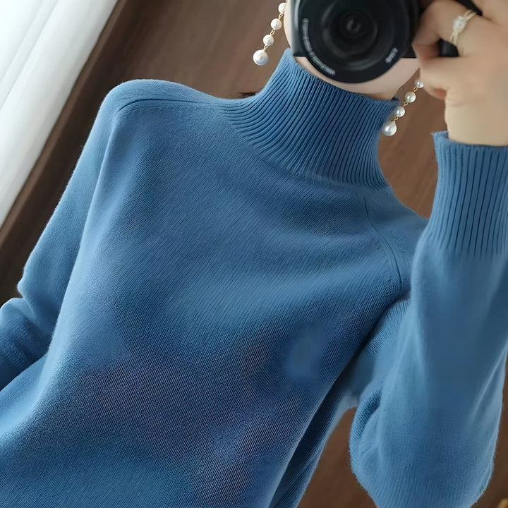 Women's Sweater with Ribbed Turtleneck