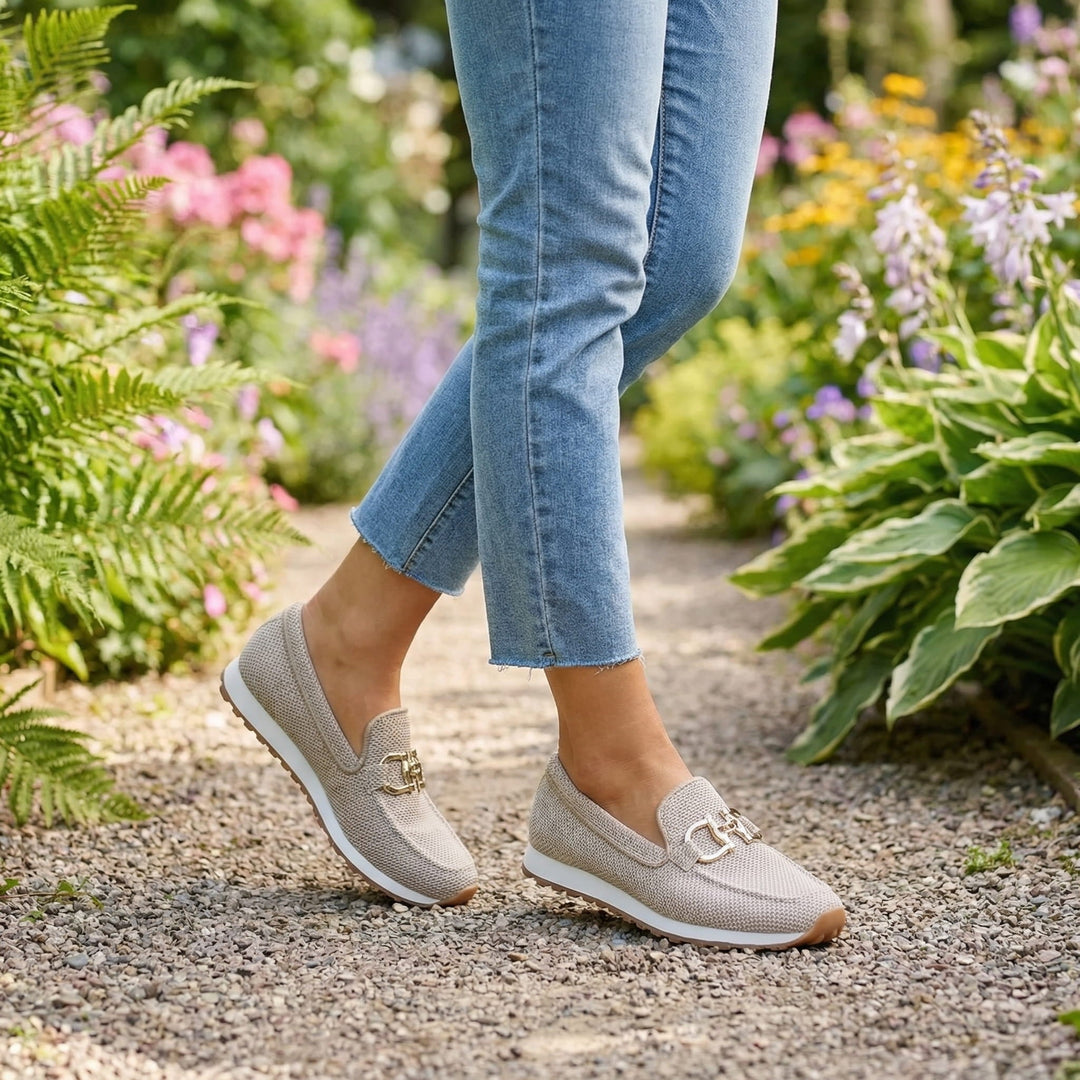Women’s Mesh Slip-On Loafers with Horsebit Detail 1