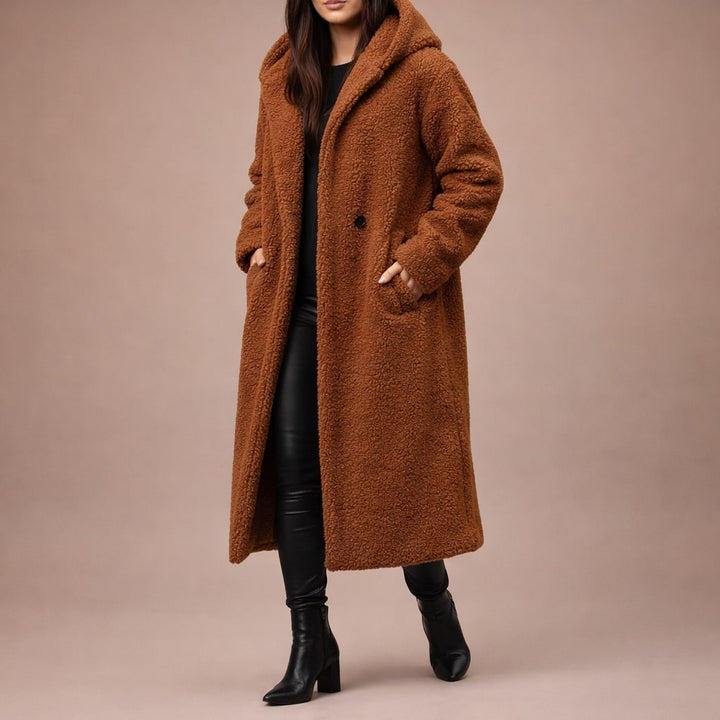 Elegant Warm Women's Hooded Long Coat