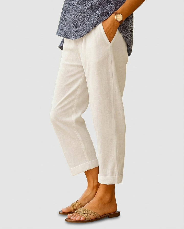 Women's High-Rise Cropped Trousers - Front [Lystr 6a97f0299d089b0402618c25:front]