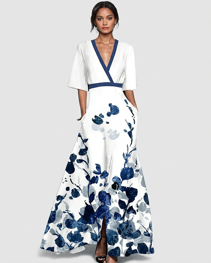 Women's Maxi Dress with Wrap-Style Bodice - Front [Lystr 6a97f0369d089b0402618c29:front]