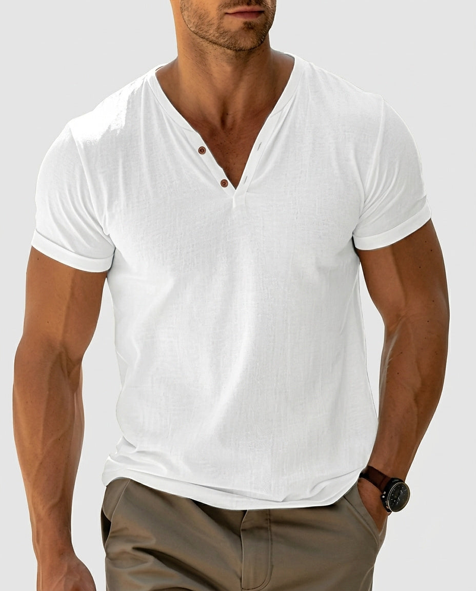 Men’s Short-Sleeve V-Neck Shirt - Front [Lystr 6a97f8fa3ac28cbfe0df01e8:front]