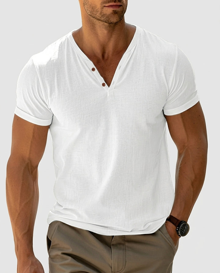 Men’s Short-Sleeve V-Neck Shirt - Front [Lystr 6a97f8fa3ac28cbfe0df01e8:front]