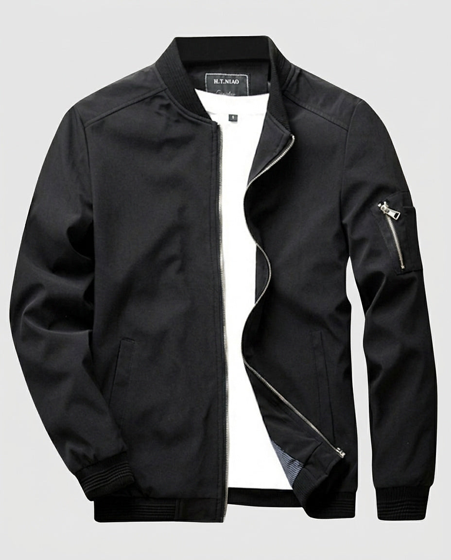Men's Bomber Jacket with Zippered Pocket - Front [Lystr 6a980442a7a49e25ae5caab0:front]