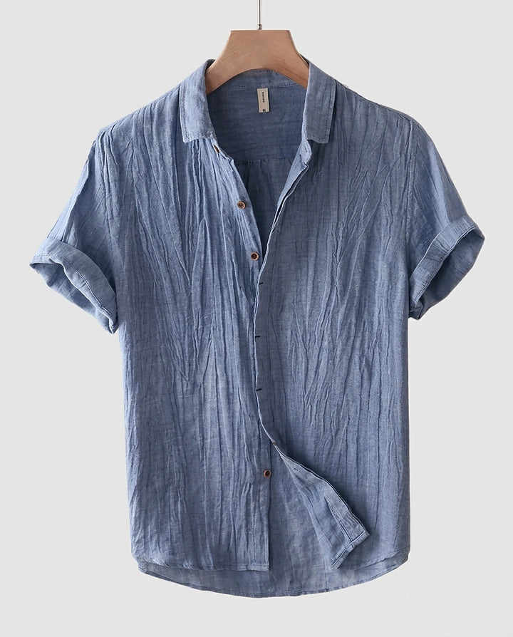 Men’s Short-Sleeve Button-Down Shirt with Pointed Collar - Front [Lystr 6a9804643ac28cbfe0df0224:front]