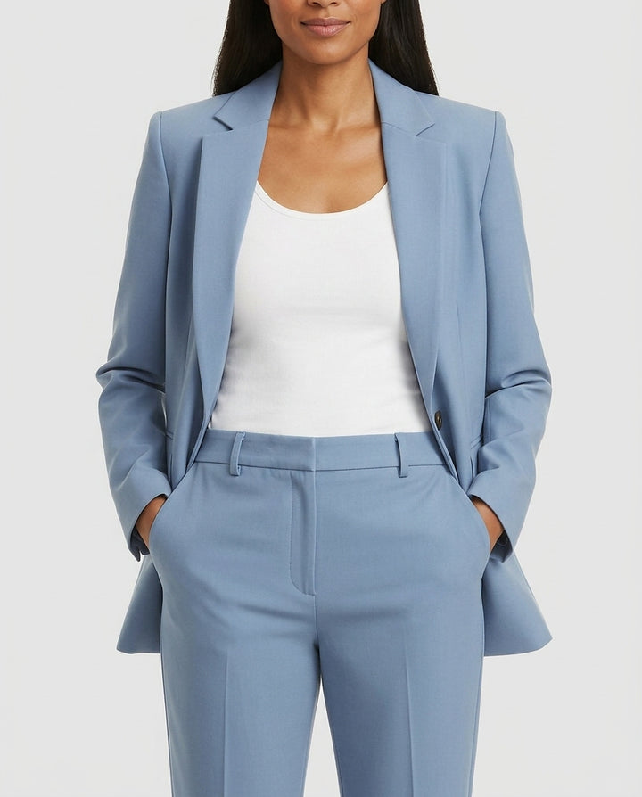 Women's Single-Breasted Blazer and High-Waisted Trouser Set - Front [Lystr 6a9804683ac28cbfe0df0228:front]