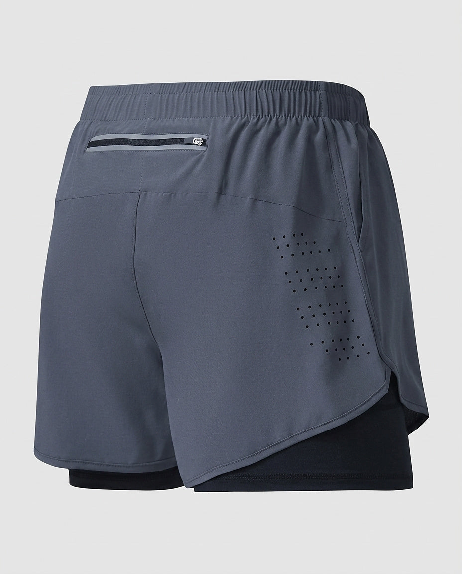 Men’s Double-Layer Shorts with Zippered Pocket - Front [Lystr 6a9804793ac28cbfe0df0231:front]