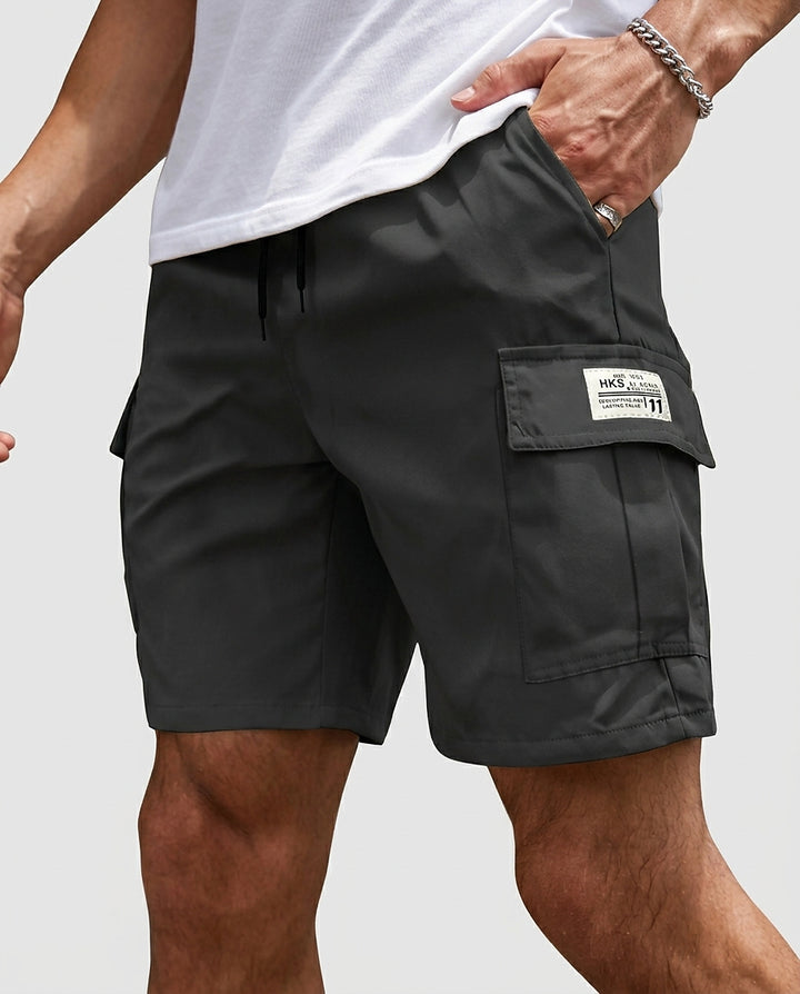 Men’s Cargo Shorts with Drawstring - Front [Lystr 6a9804a93ac28cbfe0df0244:front]